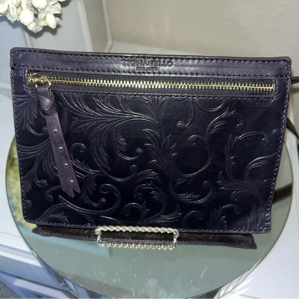 Tignanello Mojave Belt Bag, Dark Eggplant Purple *** RFID-Protected ***, NWOT - Picture 2 of 13